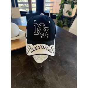 City Hunter New York Baseball Cap Black White NY Embroidered Hat Adjustable